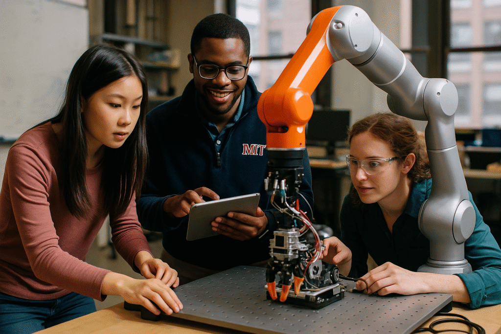 Internationale MIT Master-Studierende bei Gruppenarbeit