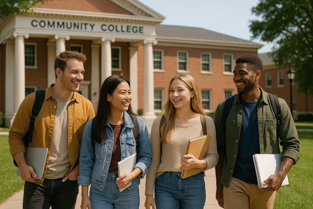 Internationale Studierende bereiten Dokumente für eine Community College Bewerbung vor