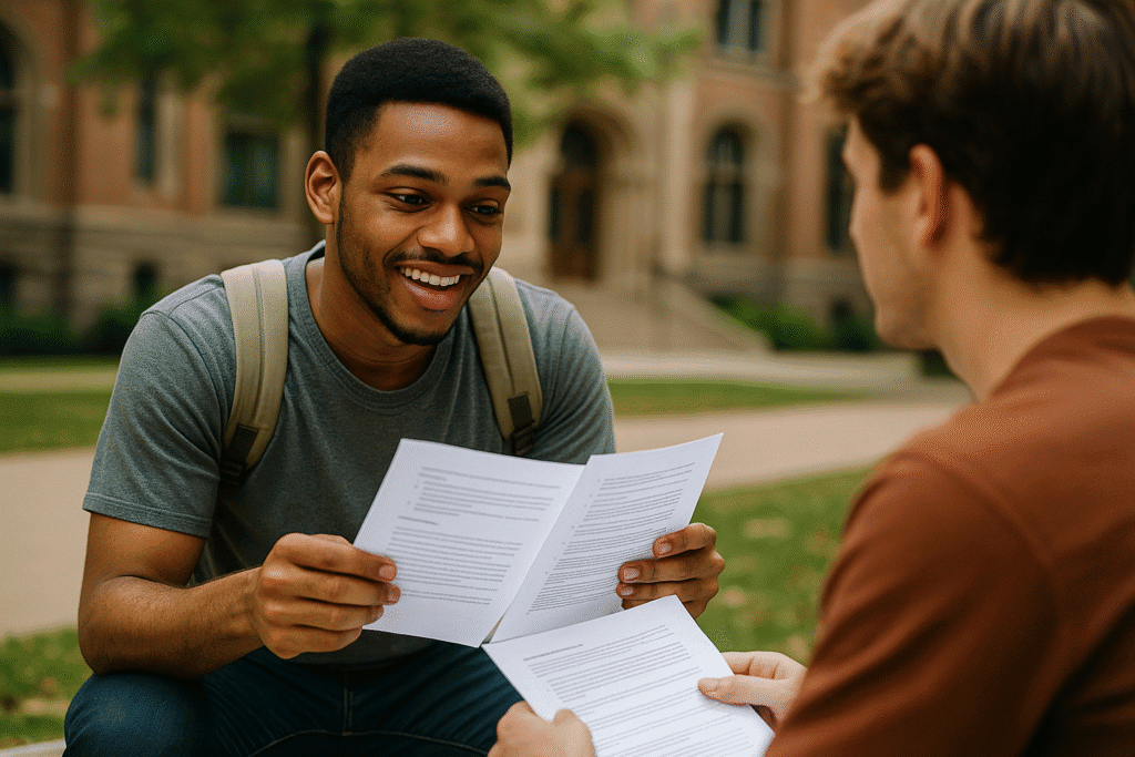 Studierender füllt Visumsunterlagen für USA aus – F-1 Formular und SEVIS-Nachweis